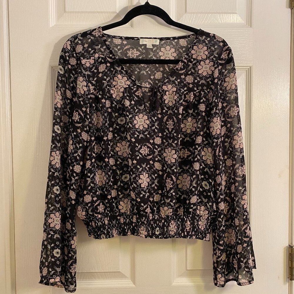 Sheer Floral Blouse